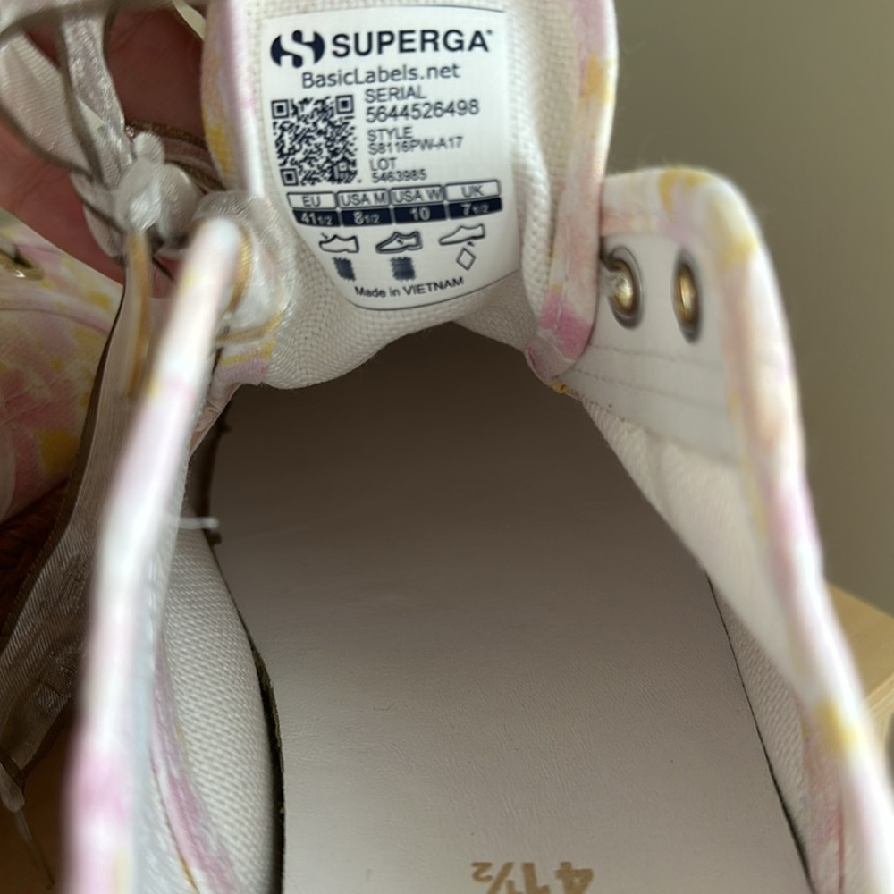Superga x Loveshackfancy Espadrille Platform Sneaker 2790 Perky Peach no box - Picture 10 of 13